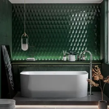 Cada freestanding compozit Coloana Bali 170x75 cm alb lucios imagine