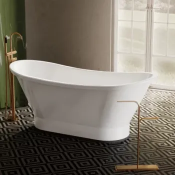 Cada freestanding compozit Coloana Charlotte 160.5x66 cm alb lucios imagine