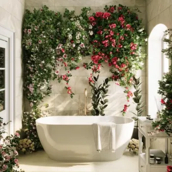 Cada freestanding compozit Coloana Greenland 168x80.5 cm alb lucios imagine