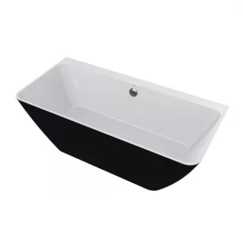 Cada freestanding compozit Coloana Island 169x80 cm negru mat imagine