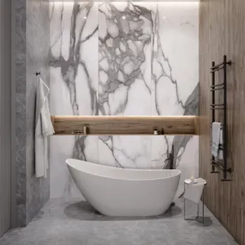 Cada freestanding compozit Coloana Marina 174.5x72.5 cm alb lucios imagine