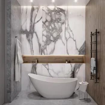 Cada freestanding compozit Coloana Marina 174.5x72.5 cm alb mat imagine