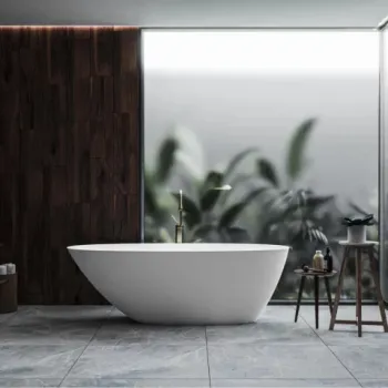 Cada freestanding compozit Coloana Melbourne 168.5x76 cm alb mat imagine