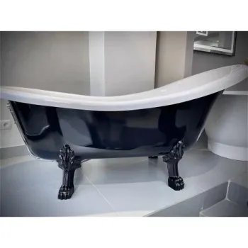 Cada freestanding compozit Coloana Mirabella 175x80.5 cm negru lucios imagine