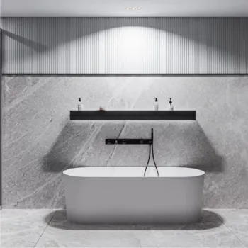 Cada freestanding compozit Coloana Providence 170x70 cm alb lucios imagine