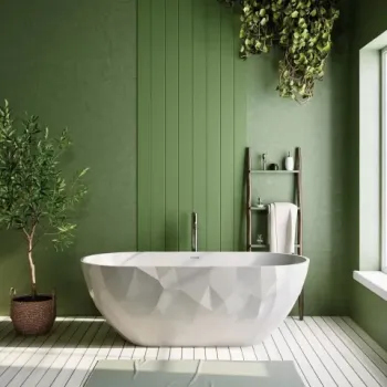 Cada freestanding compozit Coloana Sapfire 165x76 cm alb lucios imagine