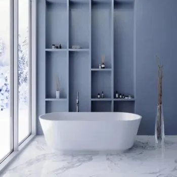 Cada freestanding compozit Coloana Siena 180x80 cm alb lucios imagine