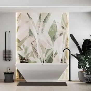 Cada freestanding compozit Coloana Temza 179.2x79.6 cm alb lucios imagine