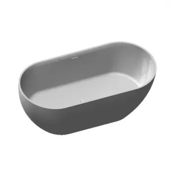 Cada freestanding Fluminia, Vezuv, din cast marble, cu preaplin 170 x 80 x h61 cm, alb mat imagine