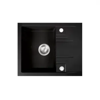 Chiuveta granit Ferro, Mezzo II, patrata, 1 cuva cu picurator, 580x480 mm, grafit imagine