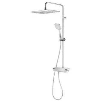 Coloana dus cu baterie si termostat Roca Deck, cap dus 36x24 cm imagine