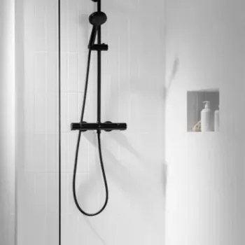 Coloana dus fara baterie Ideal Standard Alu+ si doua rafturi, negru mat imagine