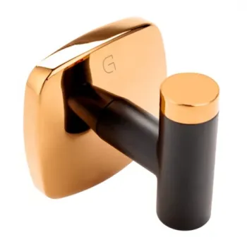 Cuier simplu FDesign Merida negru-rose gold imagine