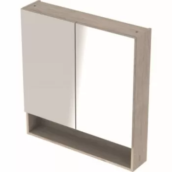 Dulap cu oglinda Geberit Selnova Square cu doua usi 58,8x17,5xH85 cm maro deschis imagine