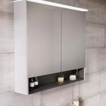 Dulap cu oglinda Oristo Beryl 60,2x71xH15, 2 usi alb mat imagine