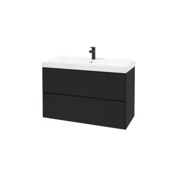 Dulap suspendat pentru lavoar negru mat Defra MO-RE 100 cm imagine