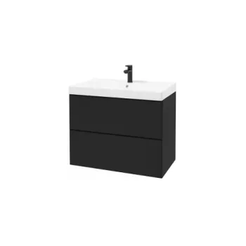 Dulap suspendat pentru lavoar negru mat Defra MO-RE 80 cm imagine