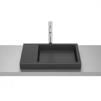 Lavoar baie incastrat, negru mat Roca Horizon 60x38 cm imagine