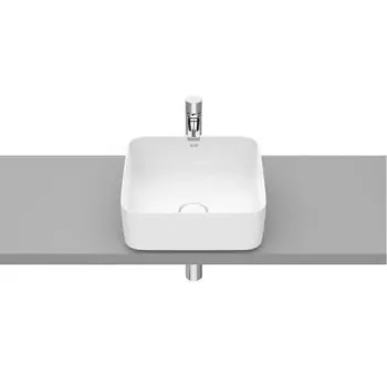 Lavoar baie pe blat, alb mat, patrat Roca Inspira Square 37x37 cm imagine