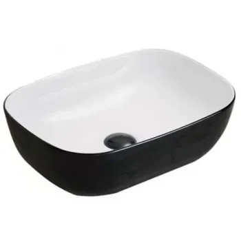 Lavoar baie pe blat, alb/negru Fluminia Crius 46x32 cm imagine