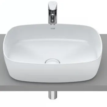 Lavoar baie pe blat, alb perlat Roca Inspira Soft 50x37 cm imagine