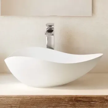 Lavoar baie pe blat, alb perlat Roca Ohtake 54x38 cm imagine