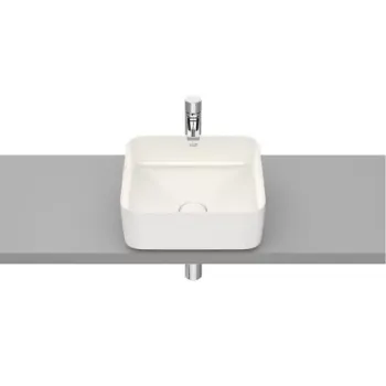 Lavoar baie pe blat, bej, patrat Roca Inspira Square 37x37 cm imagine