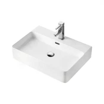 Lavoar pe blat Fluminia, Hermes-60, dreptunghiular, 60 x 42 cm, alb imagine