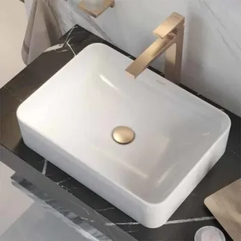 Lavoar pe blat Hansgrohe Xuniva Q, dreptunghiular, 55 x 40 cm, alb imagine