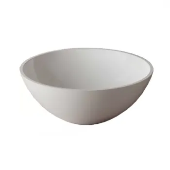 Lavoar pe blat Marmite Riga Low rotund 38 cm alb imagine
