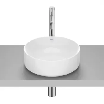 Lavoar pe blat Roca Ona 37 cm Fineceramic alb lucios imagine
