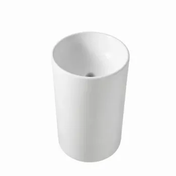 Lavoar stativ Fluminia, Athos New, fara orificiu de baterie si preaplin, forma cilindrica, h83 cm, alb imagine