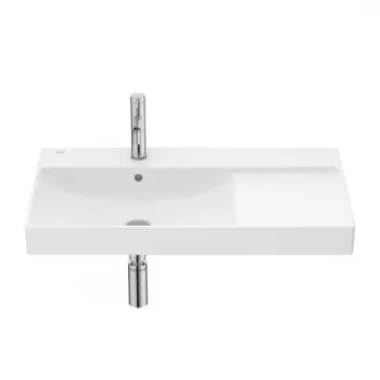 Lavoar suspendat Roca Ona 80x46 cm Fineceramic alb mat cu polita stanga imagine