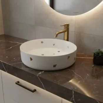 Lavoar Terrazzo Alb pe blat A524-DC01 imagine