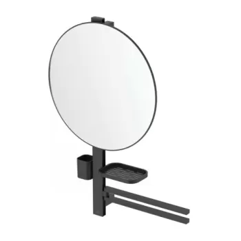 Oglinda cu etajera si bara dubla Ideal Standard Alu+ L negru mat imagine