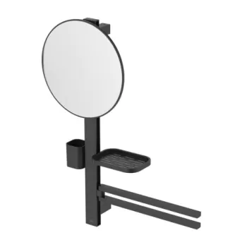 Oglinda cu etajera si bara dubla Ideal Standard Alu+ M negru mat imagine