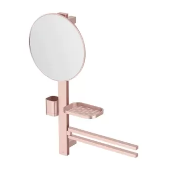 Oglinda cu etajera si bara dubla Ideal Standard Alu+ M rose mat imagine