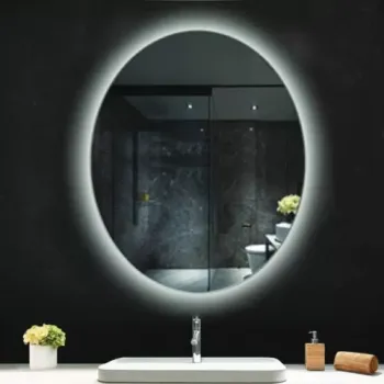 Oglinda, Fluminia, Picasso Ambient 70, ovala, cu iluminare LED, 3 culori, dezaburire imagine