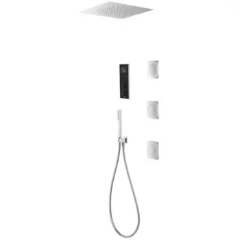 Panel dus cu hidromasaj si termostat Roca Smart Shower, cu baterie electronica si 3 duze hidromasaj imagine