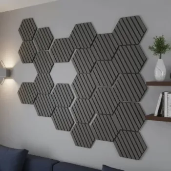 Panou riflaj decorativ, hexagonal - Antracit Mat XYPT-05 imagine
