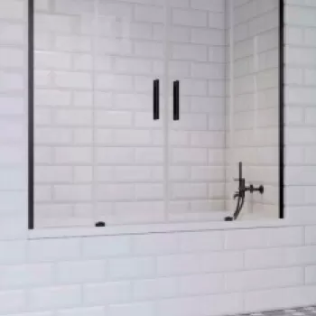 Paravan cada Radaway Idea Black PN DWD cu usi glisante si parti fixe 140 cm negru mat imagine