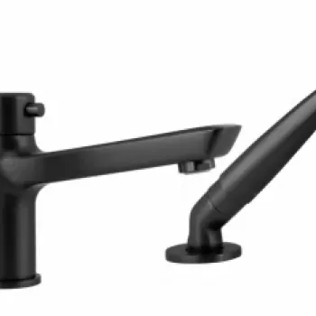 Set baterie cada Deante Arnika, cu montaj pe cada, negru mat imagine
