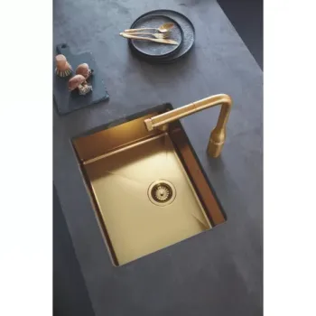 Set Chiuveta din otel Grohe K700 si  baterie Bucatarie Grohe Minta auriu periat imagine