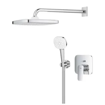 Set de dus fix si mobil incastrata, cu baterie monocomanda, crom, Grohe Cubeo cu Tempesta 250 imagine