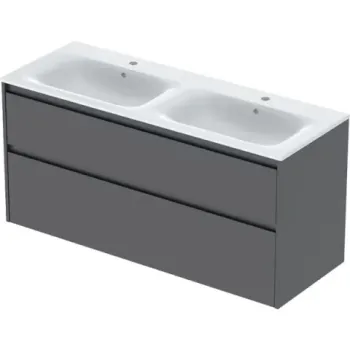 Set lavoar dublu si mobilier Geberit Selnova Square, 130x48x62, lava mat imagine