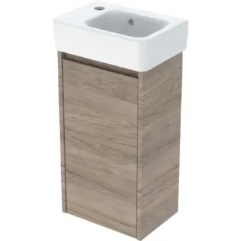 Set lavoar si mobilier Geberit Selnova Square, 36x25x70 cm, nuc hicori imagine