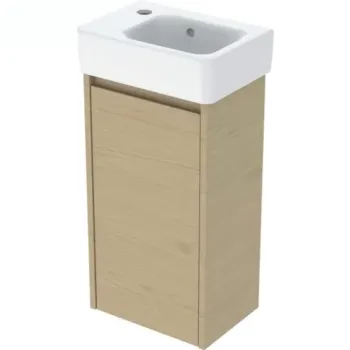 Set lavoar si mobilier Geberit Selnova Square, 36x25x70 cm, stejar natural imagine
