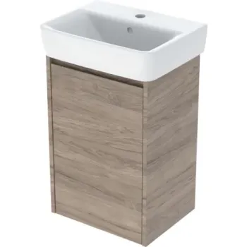 Set lavoar si mobilier Geberit Selnova Square, 45x34x70 cm, nuc hicori imagine