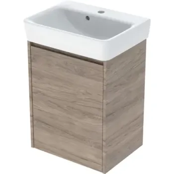 Set lavoar si mobilier Geberit Selnova Square, 50x38x70 cm, nuc hicori imagine