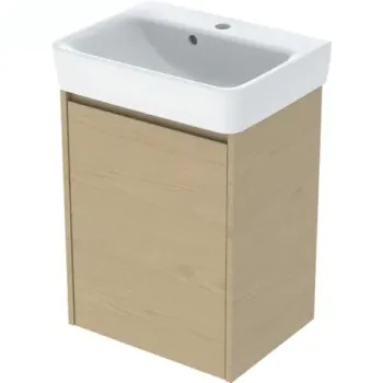 Set lavoar si mobilier Geberit Selnova Square, 50x38x70 cm, stejar natural imagine